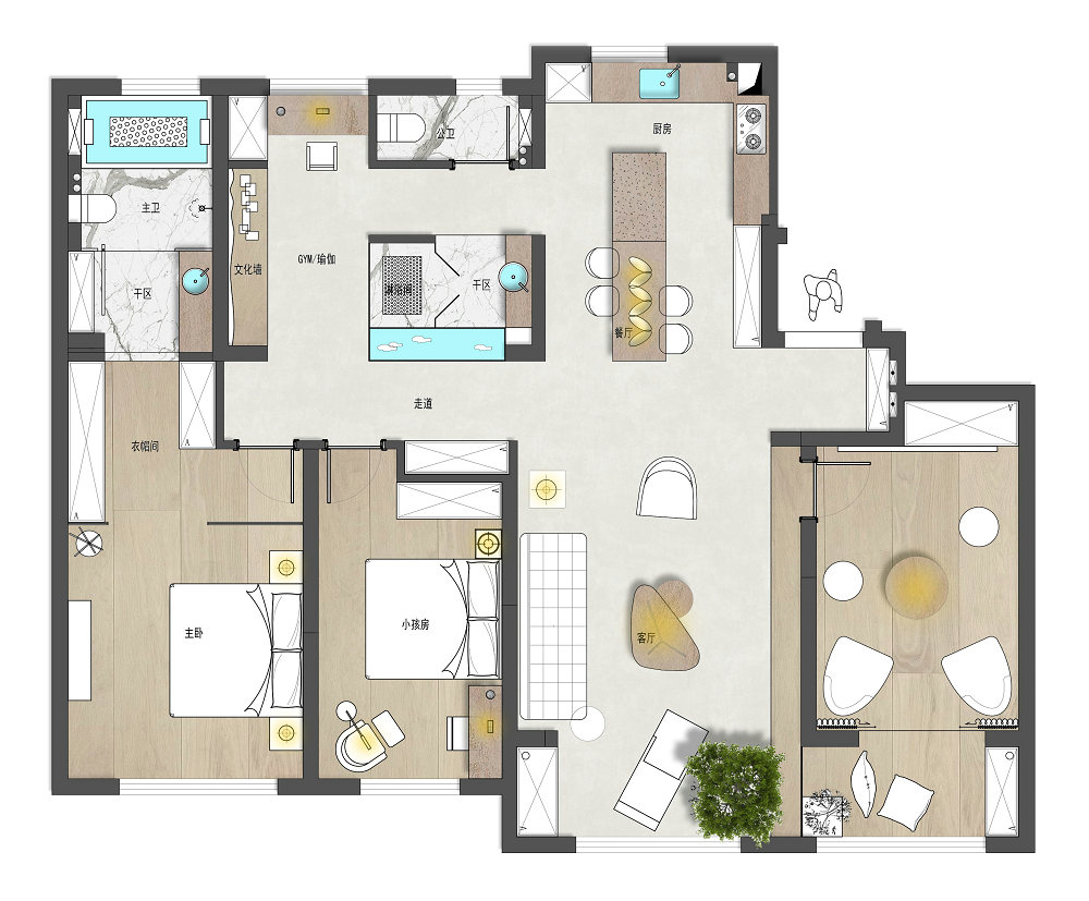 正榮紫闕臺現(xiàn)代簡約風(fēng)格實景裝修效果圖
