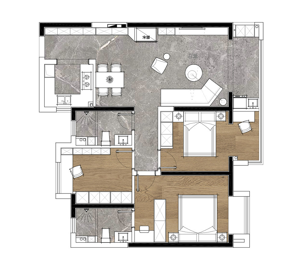 中建鉑公館110平簡約風(fēng)格裝修效果圖 中建鉑公館110平簡約風(fēng)格裝修效果圖