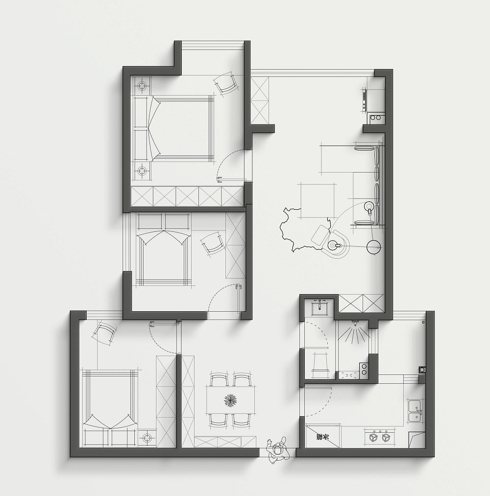 中建鉑公館102平極簡(jiǎn)法式風(fēng)格裝修效果圖 中建鉑公館102平極簡(jiǎn)法式風(fēng)格裝修效果圖