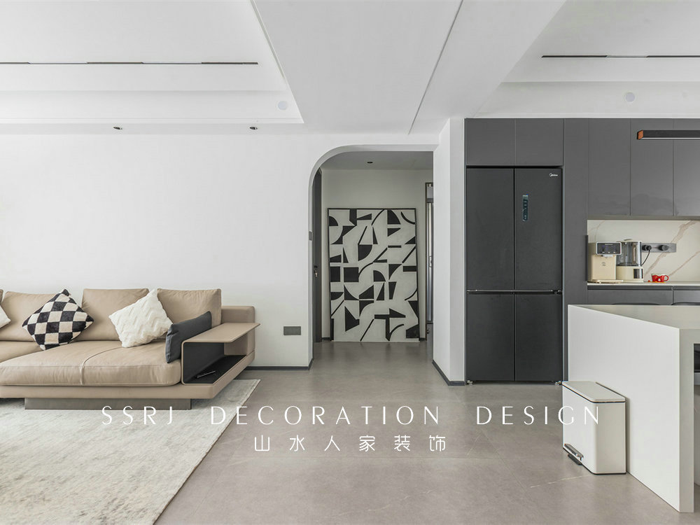 中建鉑公館126平極簡風格裝修效果圖