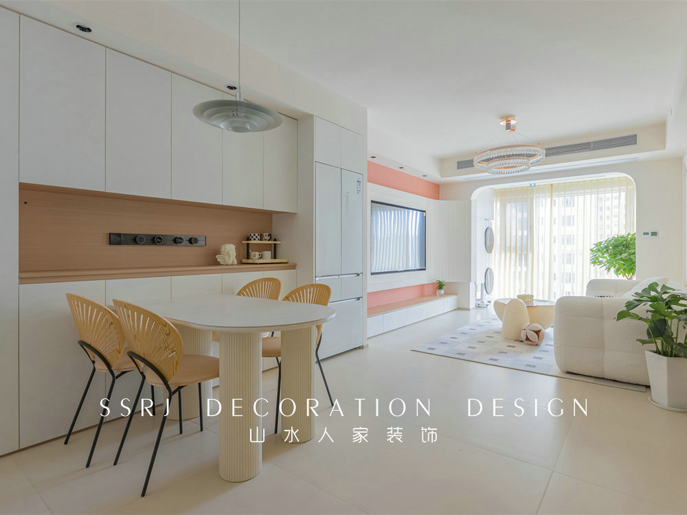 中建鉑公館106平簡(jiǎn)約奶油風(fēng)格裝修效果圖