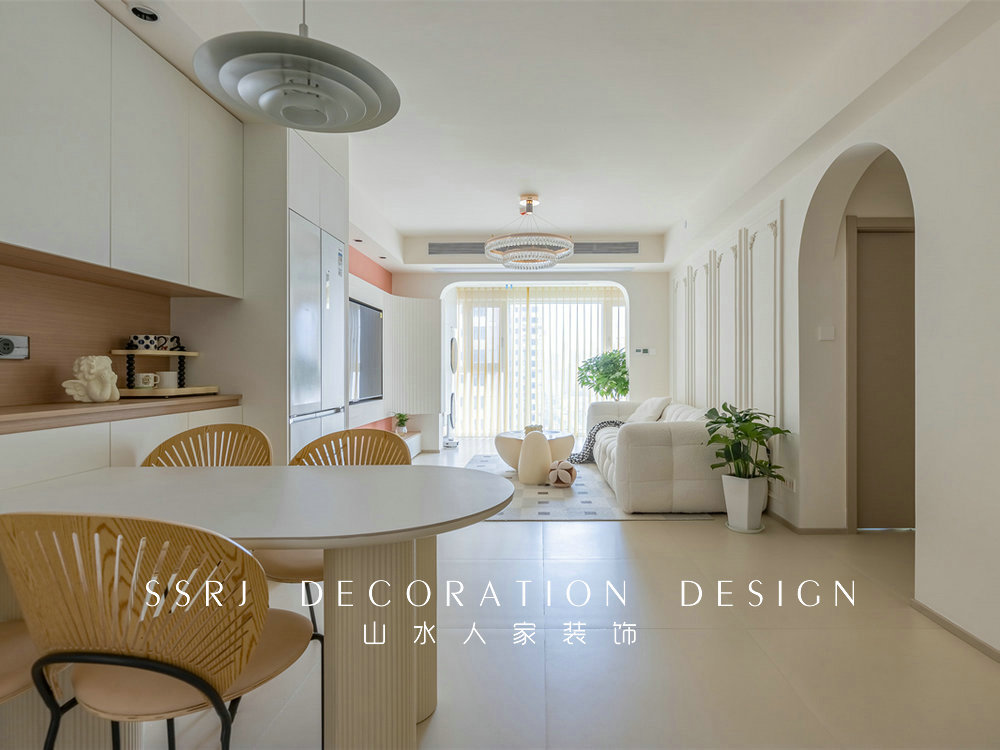 中建鉑公館106平簡(jiǎn)約奶油風(fēng)格裝修效果圖