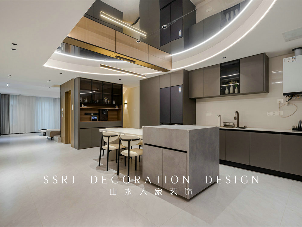 綠地中央廣場320平現(xiàn)代風格裝修效果圖