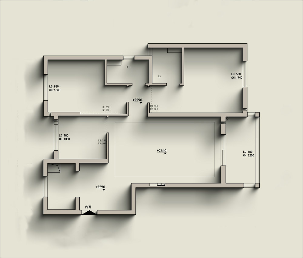 萬(wàn)科城花璟苑90平復(fù)古風(fēng)格裝修效果圖