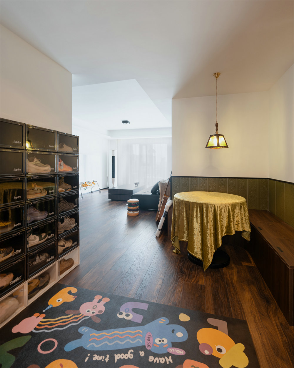 萬(wàn)科城花璟苑90平復(fù)古風(fēng)格裝修效果圖