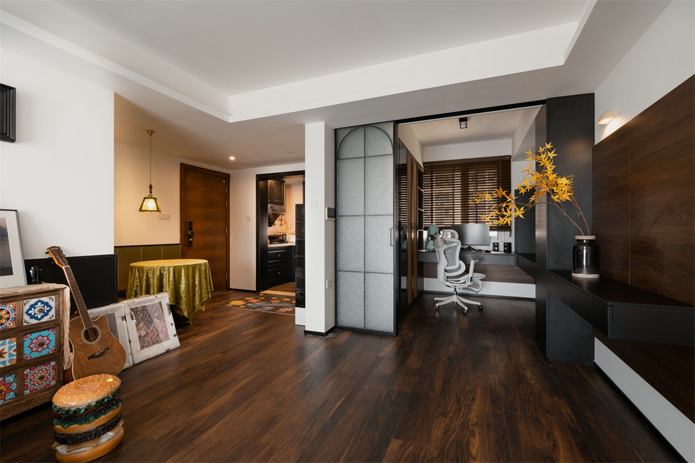 萬(wàn)科城花璟苑90平復(fù)古風(fēng)格裝修效果圖