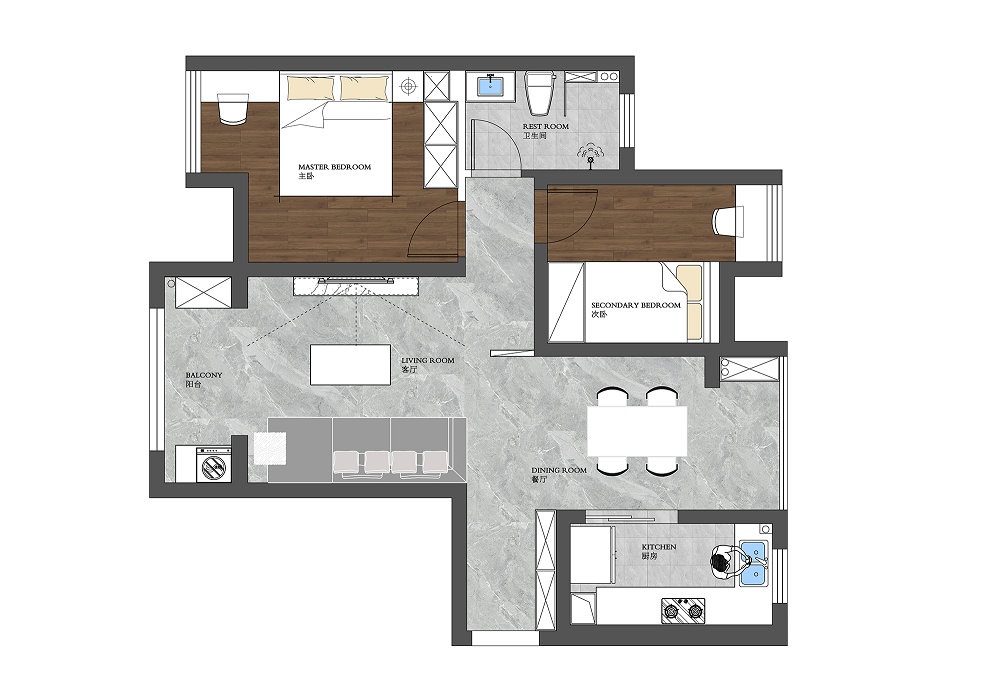 廣電光谷家三區(qū)91平法式復(fù)古風(fēng)格裝修效果圖