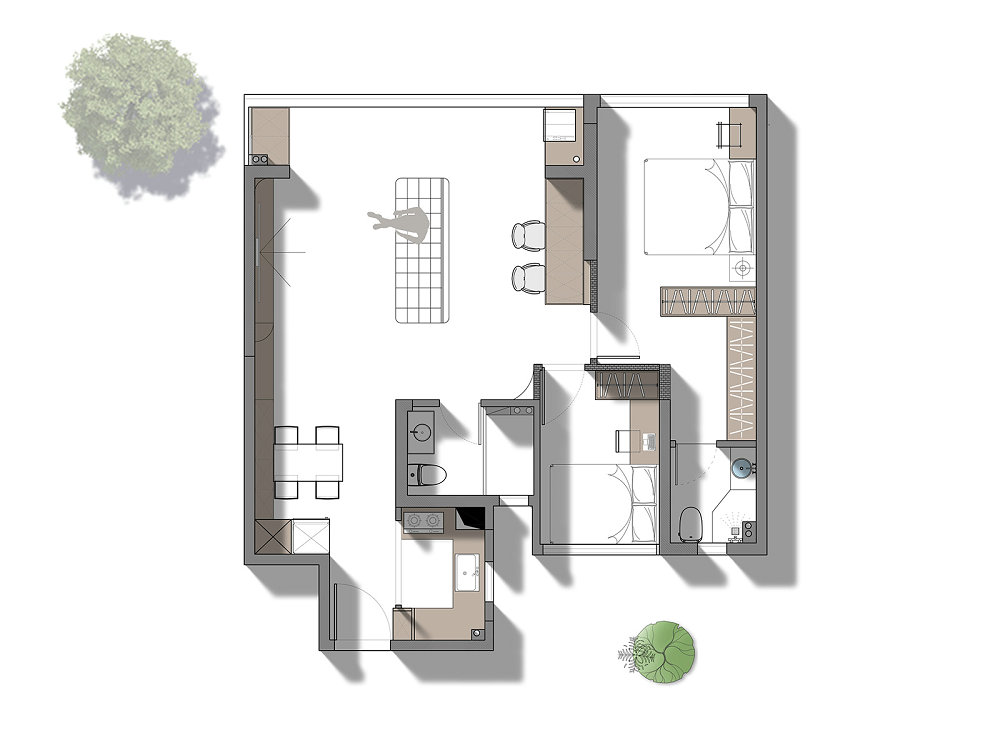 國(guó)博城鳳棲居122平中古風(fēng)格裝修效果圖