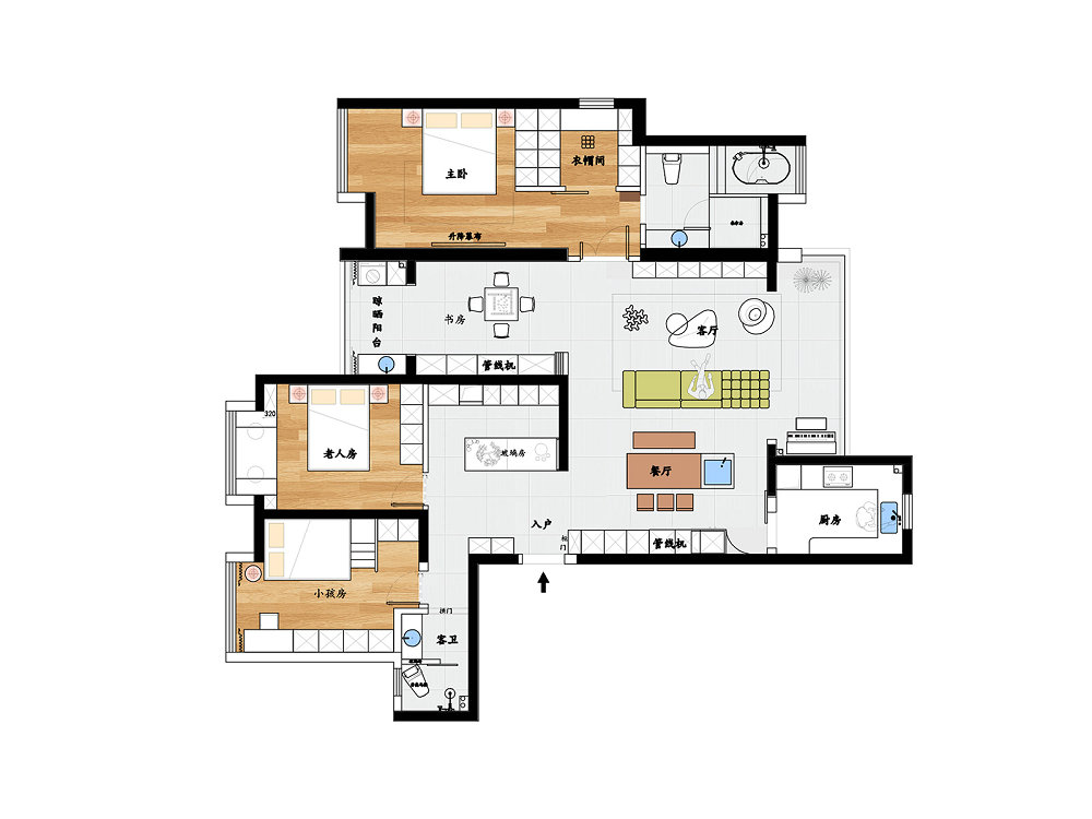 青山樽197平森系風(fēng)格裝修效果圖