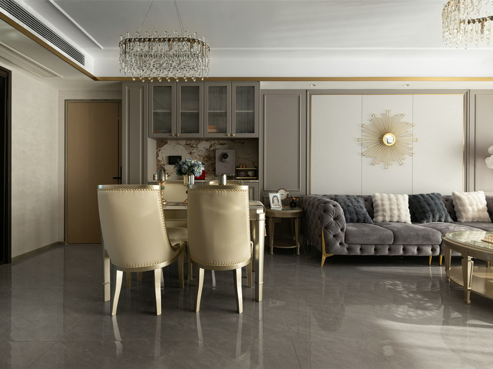 深業(yè)泰云府128平美式風格裝修效果圖