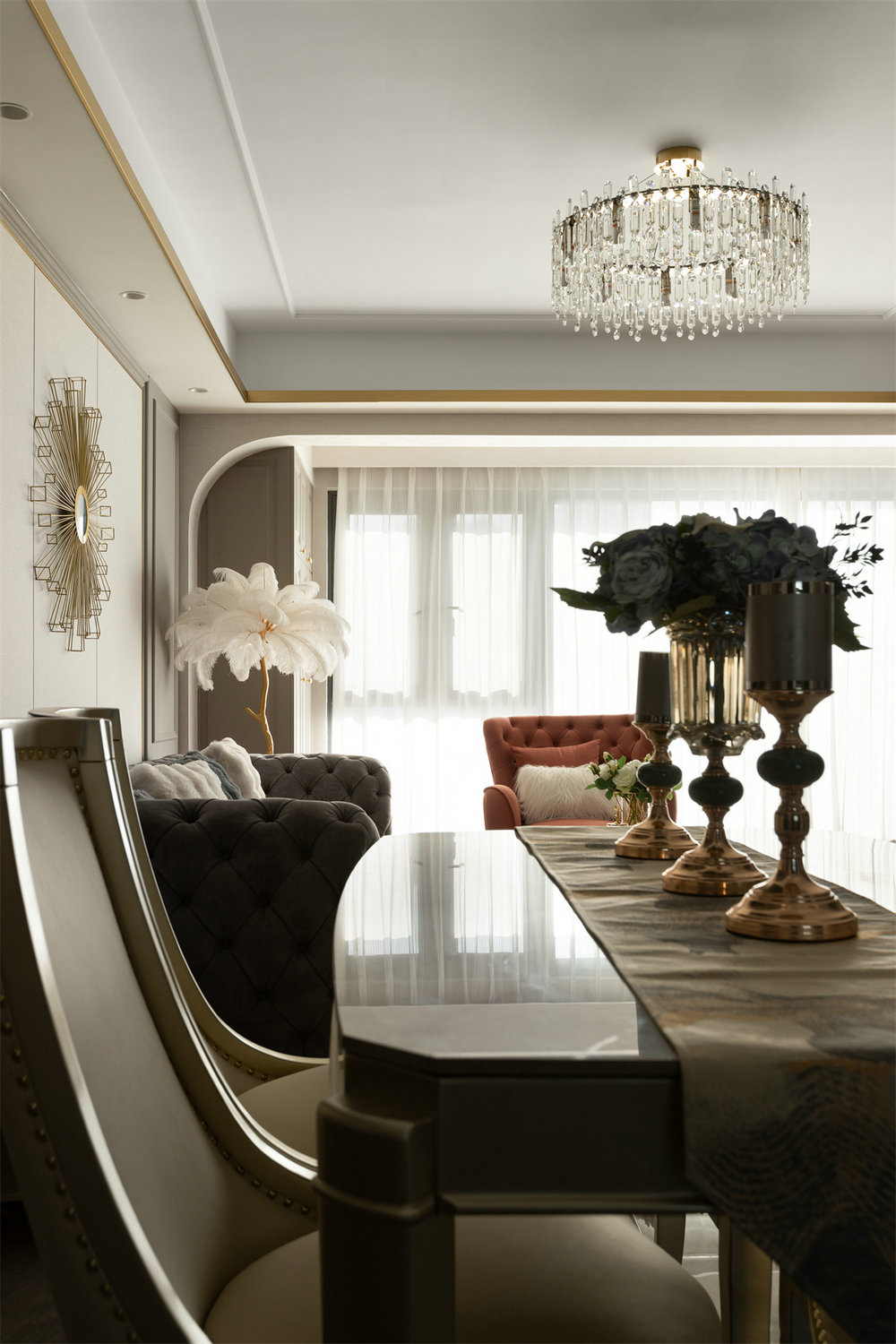 深業(yè)泰云府128平美式風格裝修效果圖