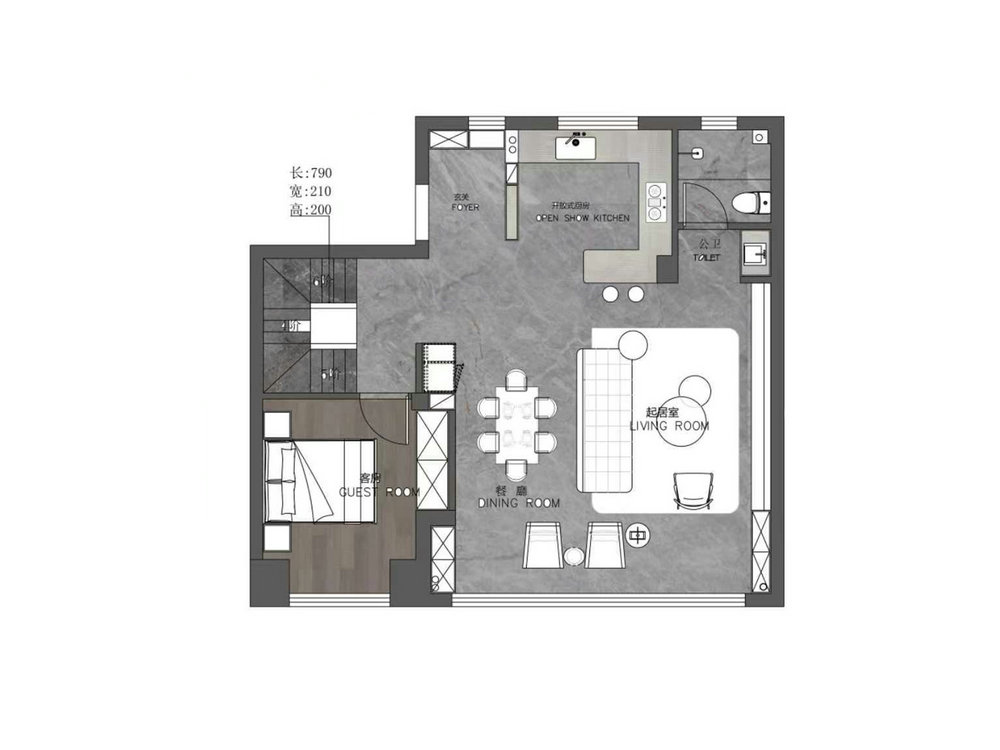 金地長江藝境230平現(xiàn)代輕奢風(fēng)格裝修效果圖