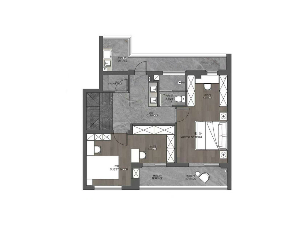 金地長江藝境230平現(xiàn)代輕奢風(fēng)格裝修效果圖