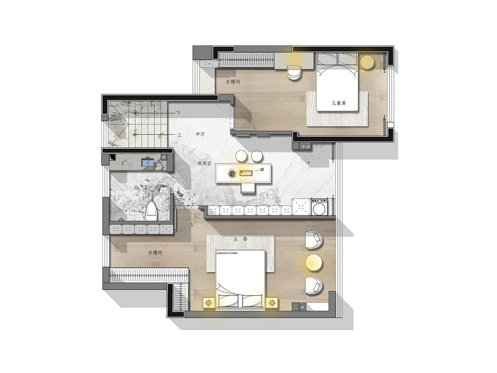 新希望錦粼九里169平現(xiàn)代風(fēng)格疊拼別墅裝修效果圖