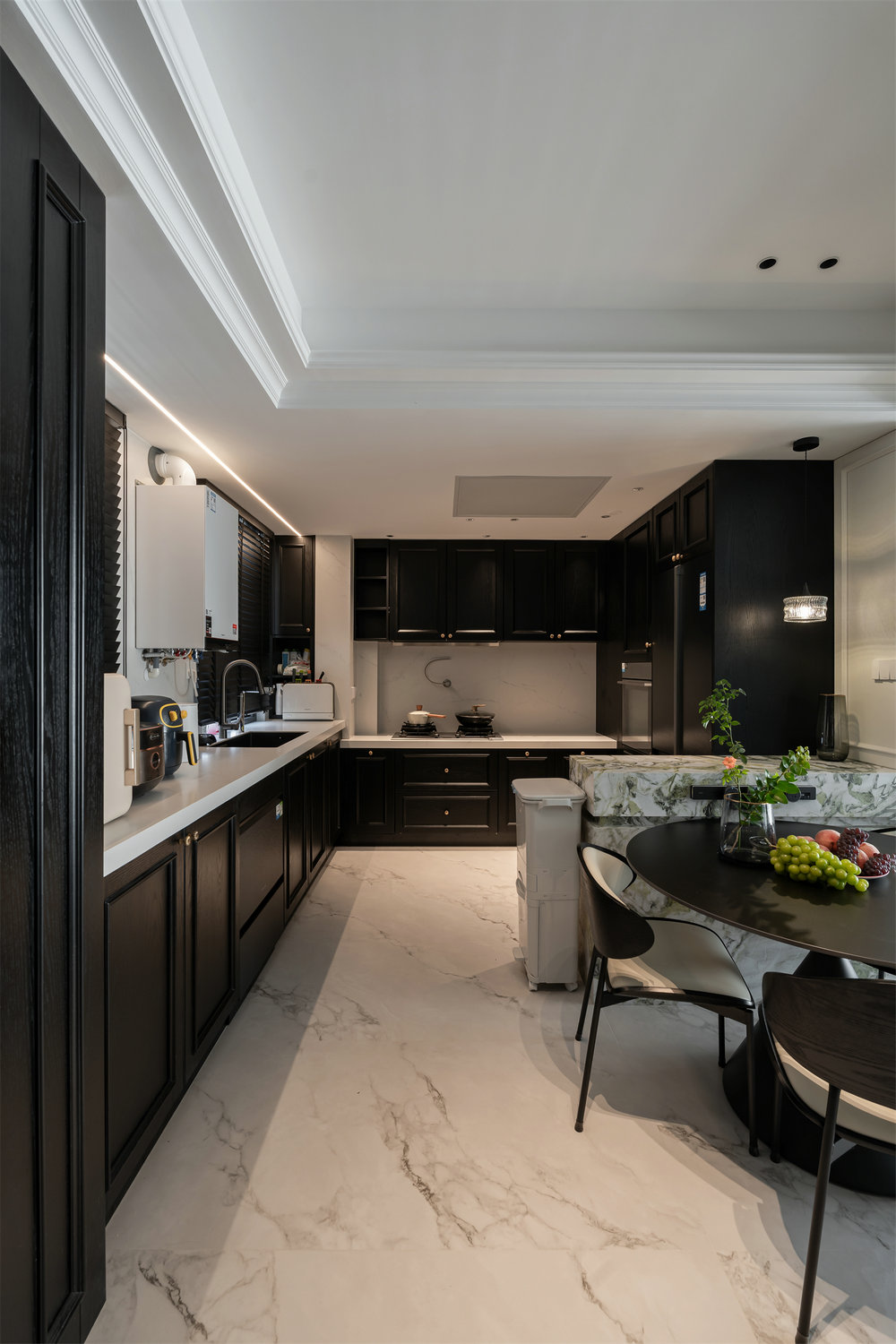 華僑城紅坊右岸140平法式香奈兒風(fēng)格裝修效果圖