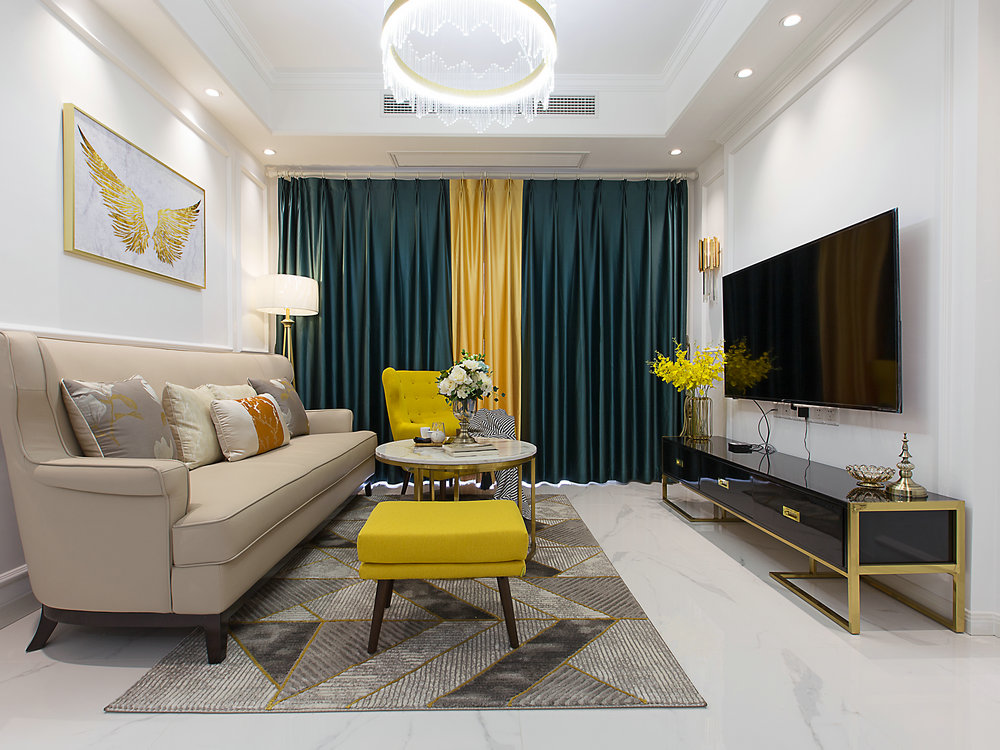 金沙泊岸90m^2輕奢風(fēng)格裝修效果實(shí)景圖