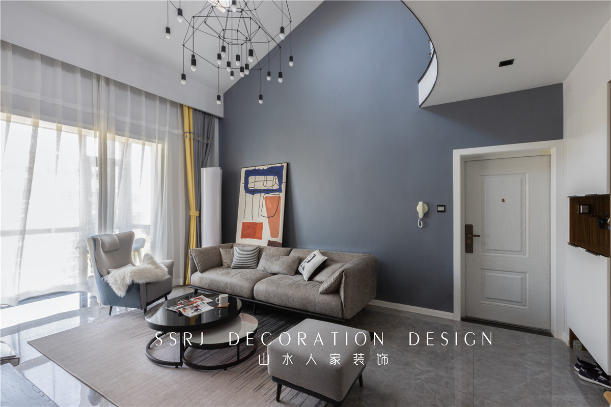 綠色家園北歐風格復(fù)式樓裝修效果圖