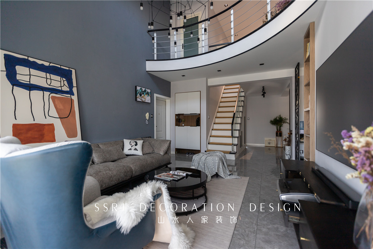 綠色家園北歐風格復(fù)式樓裝修效果圖