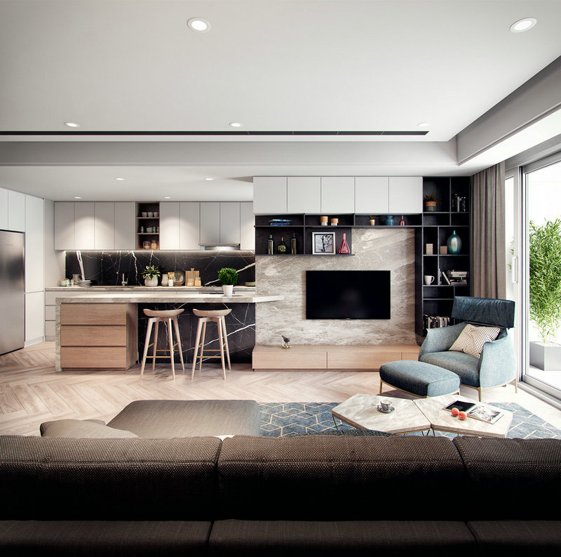 頂琇國(guó)際城117平現(xiàn)代風(fēng)格裝修效果圖